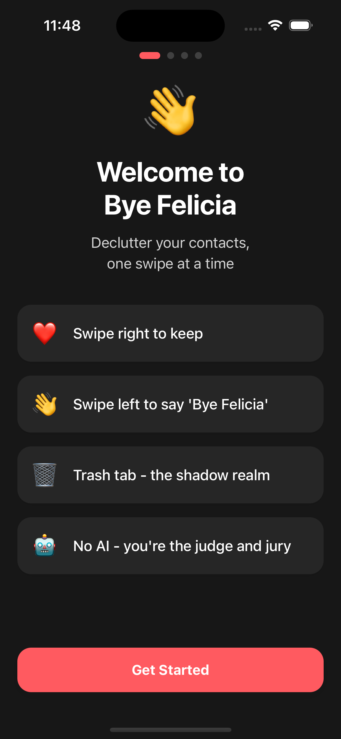iPhone contact delete app screen