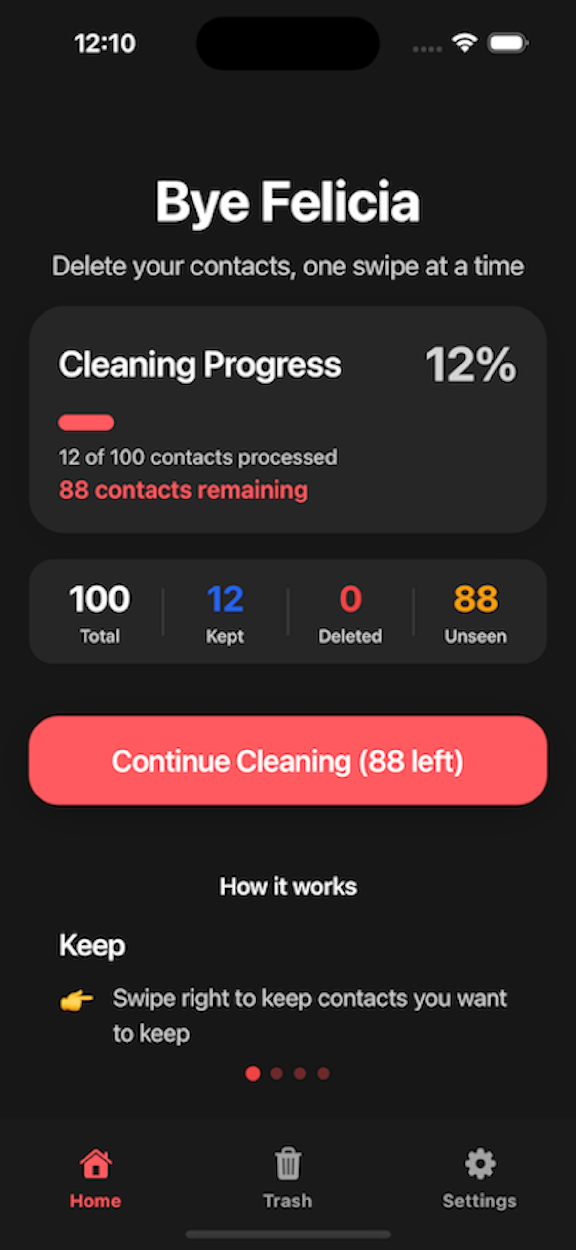 Deleting contacts on iPhone